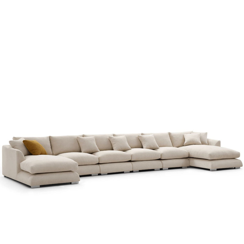 Valyou Furniture Contemporary Feathers U Shape Sectional Sofa with
